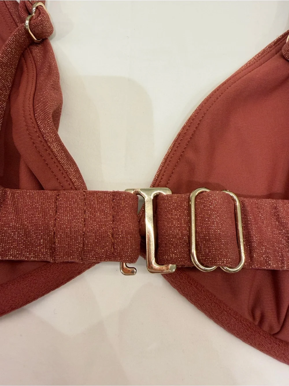 Everything But Water Ryan Shimmer Underwire Bikini Top 38DD Spice